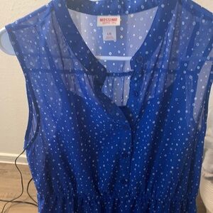 Mossimo Blue Polka Dot Dress